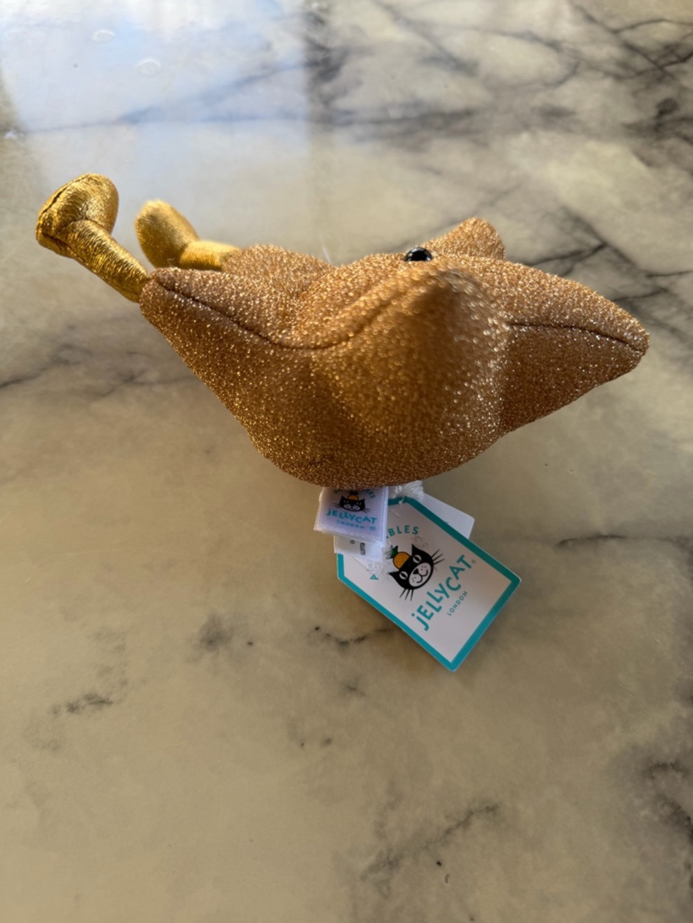 Jellycat Amuseables Gold Glitter Star Plush NWT - Picture 2 of 3